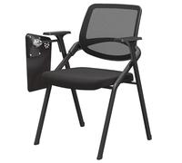 GIZNXBA Sillas Plegables con Cojín Acolchado Sillas De Recepción De Malla Silla Plegable Comercial con Estructura De Acero Silla para Sala De Espera, Conferencias Y Formación(Black C)