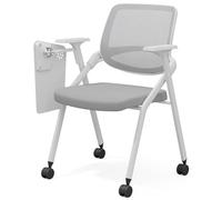 GIZNXBA Sillas Plegables con Cojín Acolchado Sillas De Recepción De Malla Silla Plegable Comercial con Estructura De Acero Silla para Sala De Espera, Conferencias Y Formación(Gray D)