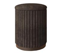 GIZNXBA Taburete Tapizado Terciopelo Otomana Redonda con Almacenaje Silla De Almacenamiento para La Sala De Estar Acento Silla Reposapiés para El Espacio Pequeño, Dormitorio(Nero)