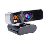 GIZNXBA Webcam 4K con Microfono, Obiettivo Grandangolare Da 120°, Copertura per La Privacy, Messa A Fuoco Automatica, Correzione Automatica Della Luce, Funzione Smart Auto Beauty