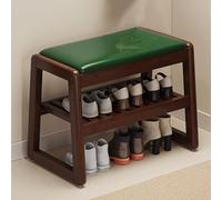 GIZNXBA Zapatero Entrada Recibidor 2 Niveles Banco Mueble Zapatero Reposapiés Otomana Moderno con Estructura De Madera para Salón, Dormitorio Banco Asiento(/Green,50cm)
