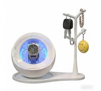 Giztud Enrollador de reloj individual para relojes automáticos, funciona con pilas recargables, diseño de viaje desmontable con luz ambiental de 5 colores, caja giratoria de reloj de motor ultra