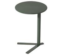 GJ Mesa Auxiliar Redonda de Metal, Moderna Mesa Auxiliar en Forma de C for sofá y mesita de Noche, Ideal for café, Bebidas, Aperitivos y portátil.(D,48x69cm)