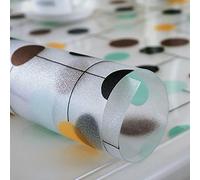 GJBHD Protector De Mesa De PVC Transparente,Tela De Mesa Impresa Rectangular Impermeable Vinilo Mesa para Escritorio Comedor Mesa-Lunares 90x140cm(35x55inch)