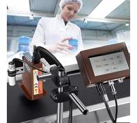 GJBMXSM Máquina Codificadora Automática 12,7/25,4mm, Impresora De Fecha De Caducidad, Impresora De Inyección De Tinta En Línea para Fecha Producción/Código QR/Código Barras/Número Lote,12.7mm