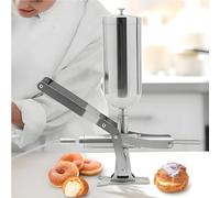 GJBMXSM Máquina Llenadora De Churros Y Mermelada De Frutas Latinas,Acero Inoxidable Manual para Uso Comercial O Doméstico 5 L,para Rellenar Rosquillas,Postres Y Mermeladas con 4 Boquillas Antigoteo