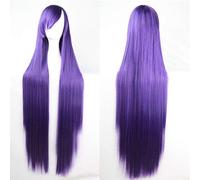 GJBXP 100 cm moda barata recta larga peluca cosplay negro plata blanco rojo azul púrpura rosa verde pelucas de pelo sintético para mujer púrpura
