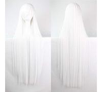 GJBXP 100 cm moda barata recta larga peluca cosplay negro plata blanco rojo azul púrpura rosa verde pelucas de pelo sintético para mujer blanco