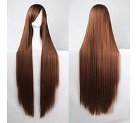 GJBXP 100 cm moda barato recta larga peluca cosplay negro plata blanco rojo azul púrpura rosa verde pelucas de pelo sintético para mujer marrón