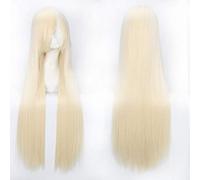 GJBXP 100cm 420g Rose Net Peluca larga y recta Traje de cosplay Pelo sintético Blanco Azul Rosa Marrón Verde Rojo Rubio Pelucas negras para mujer rubio claro