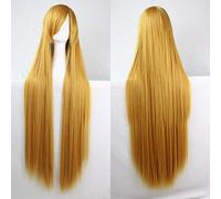 GJBXP 100cm Moda Barato Recto Largo Peluca Cosplay Negro Plata Blanco Rojo Azul Púrpura Rosa Verde Pelucas de pelo sintético para mujer rubia