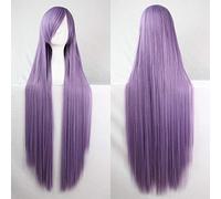 GJBXP 100cm Moda Barato Recto Largo Peluca de cosplay Negro Plata Blanco Rojo Azul Púrpura Rosa Verde Pelucas de pelo sintético para mujer púrpura claro