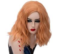 GJBXP 14 pulgadas corto ondulado colorido arco iris peluca pelo sintético disfraz de Halloween Anime Cosplay naranja Ombre fiesta pelucas para mujer naranja