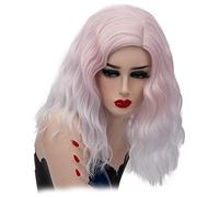 GJBXP 14 pulgadas corto ondulado colorido arco iris peluca pelo sintético disfraz de Halloween Anime Cosplay naranja Ombre fiesta pelucas para mujeres rosa blanco ombre