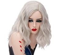 GJBXP 14 pulgadas corto ondulado colorido arco iris peluca pelo sintético disfraz de Halloween Anime Cosplay naranja Ombre fiesta pelucas para mujer plata