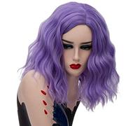 GJBXP 14 pulgadas corto ondulado colorido arco iris peluca pelo sintético disfraz de Halloween Anime Cosplay naranja Ombre fiesta pelucas para mujeres púrpura 7