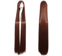 GJBXP 150cm Peluca súper larga y recta Negro Rubio Blanco Azul Rojo Rubio Animé Pelucas de cosplay para mujer Disfraz de Halloween Pelo sintético marrón01