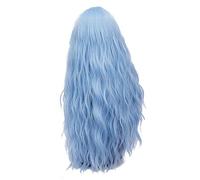 GJBXP 28 pulgadas largo rizado azul rubio verde rosa peluca sintética pelo natural Anime Cosplay disfraces de Halloween fiesta pelucas para mujeres azul 2
