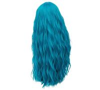 GJBXP 28 pulgadas largo rizado azul rubio verde rosa peluca sintética pelo natural Anime Cosplay disfraces de Halloween fiesta pelucas para mujeres azul 1
