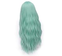 GJBXP 28 pulgadas largo rizado azul rubio verde rosa peluca sintética pelo natural Anime Cosplay disfraces de Halloween fiesta pelucas para mujeres verde 6