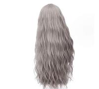 GJBXP 28 pulgadas largo rizado azul rubio verde rosa peluca sintética pelo natural Anime Cosplay fiesta de disfraces de Halloween pelucas para mujeres gris plata