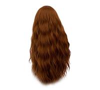 GJBXP 28 pulgadas largo rizado azul rubio verde rosa peluca sintética pelo natural Anime Cosplay fiesta de disfraces de Halloween pelucas para mujer marrón