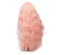GJBXP 28 pulgadas largo rizado azul rubio verde rosa peluca sintética pelo natural Anime Cosplay fiesta de disfraces de Halloween pelucas para mujeres rosa 2