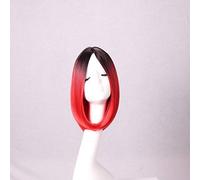 GJBXP 30 cm parte media recta corta negro rubio Ombre peluca Cosplay Anime pelo sintético fiesta de disfraces de Halloween pelucas para mujeres 08