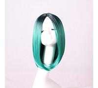 GJBXP 30cm Parte media Recta Corta Negro Rubio Ombre Peluca Cosplay Anime Pelo sintético Fiesta de disfraces de Halloween Pelucas para mujeres 10