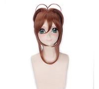 GJBXP 40cm Card Captor Sakura Anime Cosplay Peluca Pelo sintético Marrón Rubio Disfraces de Halloween Pelucas para mujeres marrón