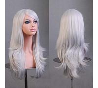 GJBXP 70cm Barato Peluca ondulada larga Pelo sintético Blanco Negro Rojo Púrpura Verde Azul Rubio Anime Cosplay Pelucas para fiesta de disfraces de Halloween 10