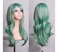 GJBXP 70cm Barato Peluca ondulada larga Pelo sintético Blanco Negro Rojo Púrpura Verde Azul Rubio Anime Cosplay pelucas para fiesta de disfraces de Halloween 06