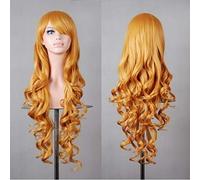 GJBXP 80 cm moda azul púrpura rojo negro largo ondulado peluca sintética Lolita Anime Cosplay mujer pelucas para fiesta de disfraces de Halloween 13 colores oro rubio