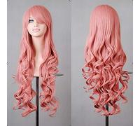 GJBXP 80 cm moda azul púrpura rojo negro largo ondulado peluca sintética Lolita Anime Cosplay mujer pelucas para fiesta de disfraces de Halloween 13 colores rosa