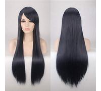 GJBXP 80 cm peluca larga recta barata rojo azul verde púrpura negro pelucas de cabello rubio para mujeres pelo sintético resistente al calor Anime Cosplay 05