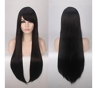 GJBXP 80cm Barato Peluca larga y recta Rojo Azul Verde Púrpura Negro Pelucas de cabello rubio para mujeres Resistente al calor Sintético Anime Cosplay Cabello 01