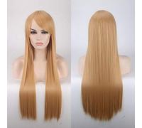 GJBXP 80cm Barato Peluca larga y recta Rojo Azul Verde Púrpura Negro Rubio Pelucas de cabello para mujeres Resistente al calor Sintético Anime Cosplay Cabello 19