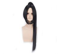 GJBXP 80Cm Fate Grand Order Anime Hair Silver White Black Cosplay peluca con garra cola de caballo recta pelucas de disfraces de Halloween para hombres negro