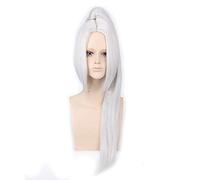 GJBXP 80Cm Fate Grand Order Anime Hair Silver White Black Cosplay peluca con garra cola de caballo recta pelucas de disfraces de Halloween para hombres Silver White