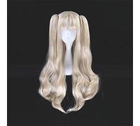 GJBXP 80cm Fate stay night Tohsaka Rin Peluca de Cosplay Largo Ondulado Negro Rubio Pelo sintético Fate Grand Order Anime Pelucas con cola de caballo rubia