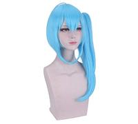 GJBXP Anime Bilibili 2233 Blue Wig Cosplay Disfraz de pelo sintético Disfraz de Halloween Party Play Pelucas para mujeres + Gorra gratis Sky Blue