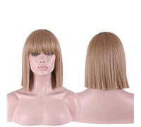 GJBXP Anime sintético 12 pulgadas pelucas Bob rectas para mujer azul negro blanco púrpura gris corto Cosplay peluca mujer fibra de alta temperatura rubia
