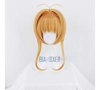 GJBXP Biamoxer Card Captor Sakura Kinomoto Sakura Brown Short Straight Bangs Bob Anime Cosplay Peluca Mujeres Niñas Fiesta Pelucas Sakura 2
