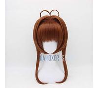 GJBXP Biamoxer Card Captor Sakura Kinomoto Sakura Brown Short Straight Bangs Bob Anime Cosplay Peluca Mujeres Niñas Fiesta Pelucas Sakura 1