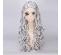 GJBXP Biamoxer Juego de Tronos Temporada 7 Daenerys Targaryen Jon Snow Pelucas de Cosplay Para Fiesta de Halloween Mujeres 75Cm Hombres 36Cm Plata