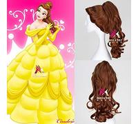 GJBXP Cabello blanco como la nieve Ralph rompe Internet Peluca de cosplay Princesa Rapunzel Belle Aurora Mérida Moana Cenicienta Jasmine Ariel Tiana Belle