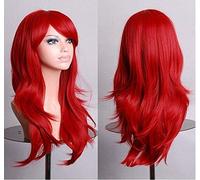 GJBXP Cos peluca de anime peluca de pelo largo y rizado cosplay color escenario campana 25 pulgadas, rojo amarillo