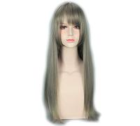 GJBXP Fashion Cheap Mix Grey Long Straight Harajuku Lolita pelucas de pelo para mujer Anime Cosplay fiesta de Halloween peluca con explosión PL-108