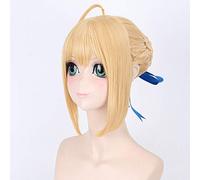 GJBXP Fate Stay Night Arturia Pendragon Saber Cosplay peluca rubia gris estilo Updo Anime disfraz pelucas completas para fiesta 3 colores rubia