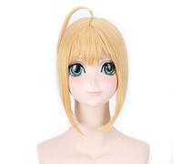 GJBXP Fate stay night Saber Cosplay Peluca Updo Plateado Gris Dorado Rubio Pelo sintético Anime Disfraz Halloween Carnaval Peluca 2018 dorado